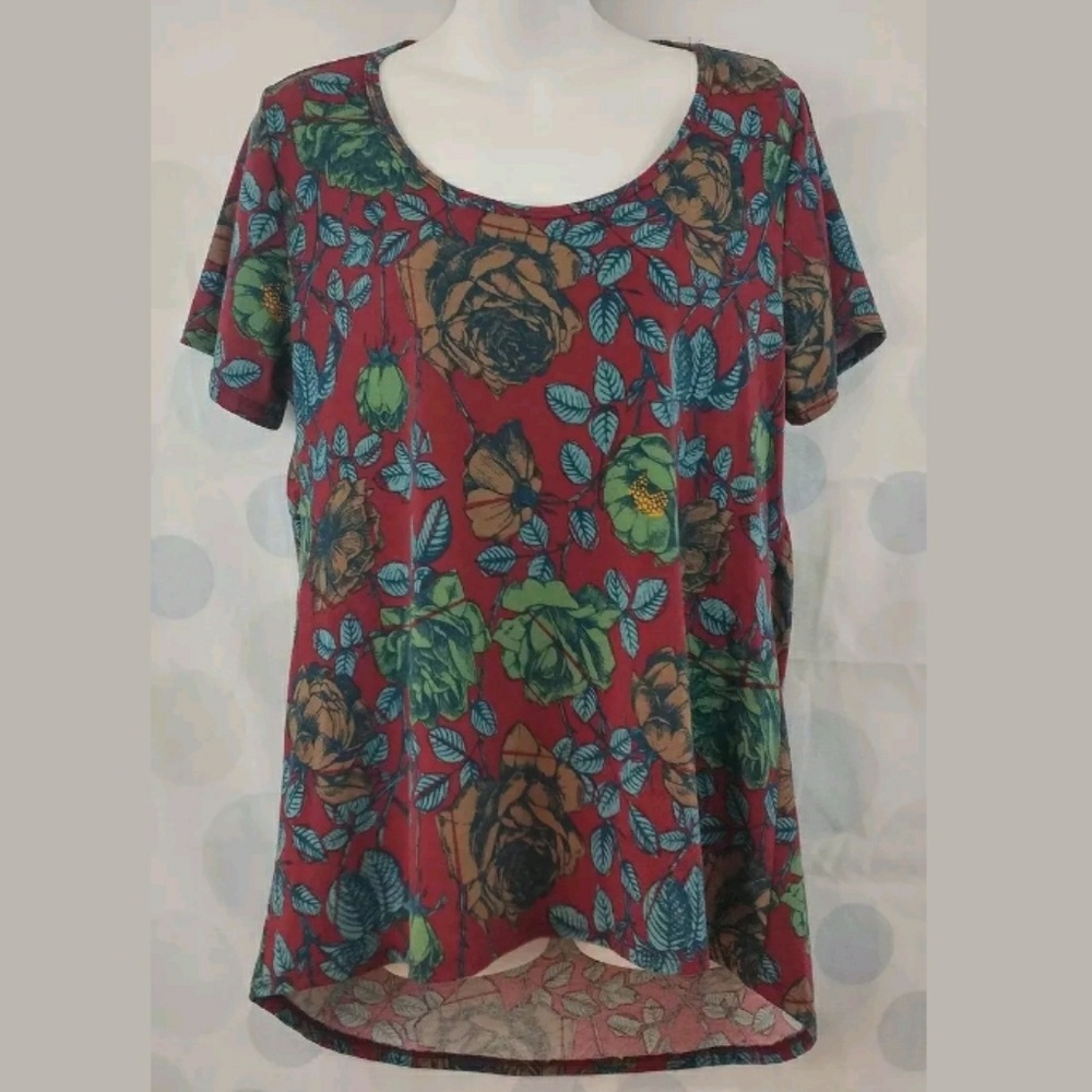 LuLaRoe Perfect Tee Medium Floral Short Sleeve Top